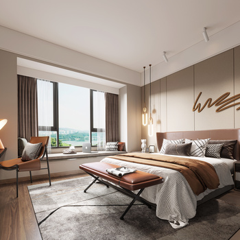 昊泽空间设计 现代卧室3d模型