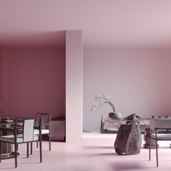 现代粉色茶室 