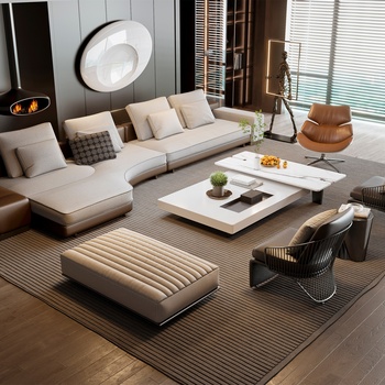 米洛提Minotti 现代沙发茶几组合3d模型