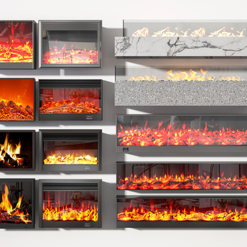 现代壁炉3d模型