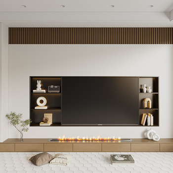 现代电视背景墙3d模型