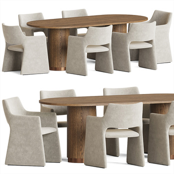 Foley 现代餐桌椅su模型