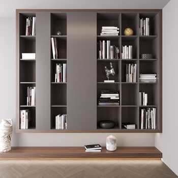 现代书柜3d模型