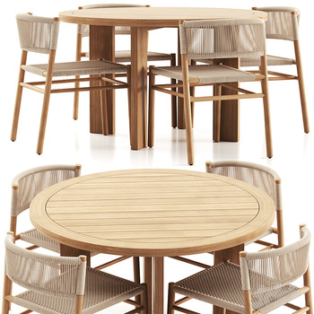  MISSANA 现代户外餐桌椅 3d模型