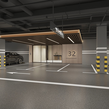 现代地下停车场3d模型