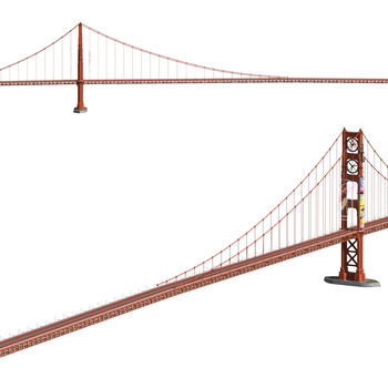现代桥梁悬索桥3d模型