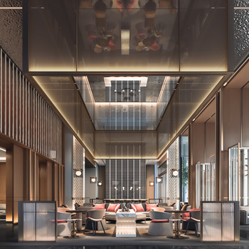 现代酒店大堂3d模型