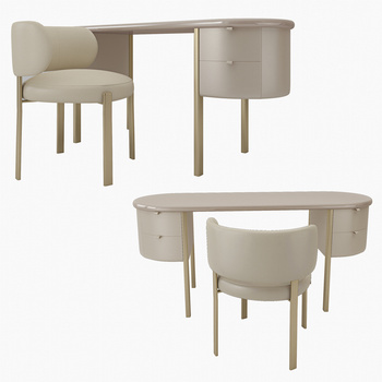 现代书桌椅子组合3d模型