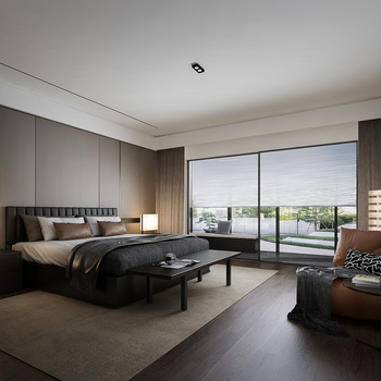 飞视设计 现代轻奢卧室3d模型