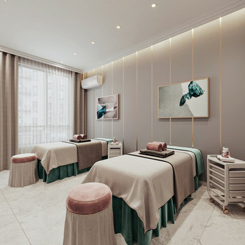 现代美容院包间su模型下载