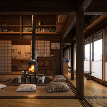 日式小木屋3d模型