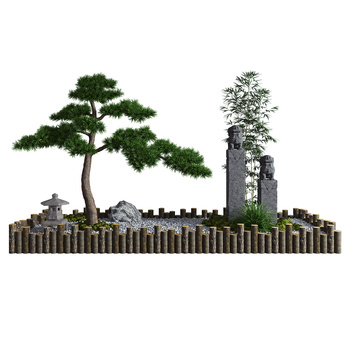 新中式松树景观3d模型