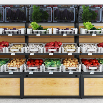 现代水果蔬菜货柜3d模型