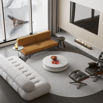 Potocco 现代沙发茶几3d模型