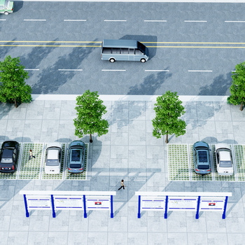 现代户外停车场3d模型