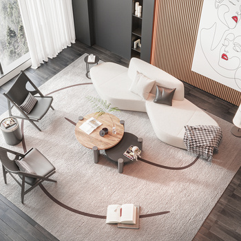 B&B Italia现代沙发茶几组合3d模型