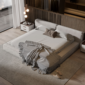 现代家居卧室双人床3d模型