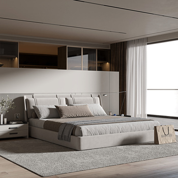 现代家居卧室双人床