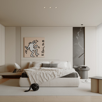 现代家居主卧室3d模型