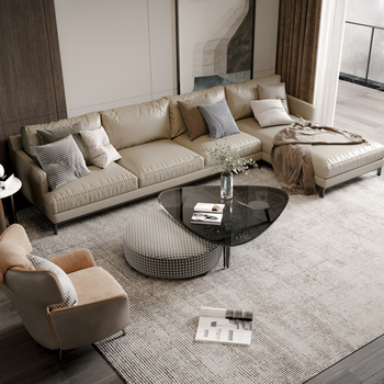 现代沙发茶几组合D5模型