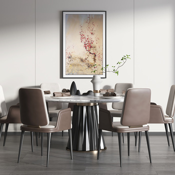 新中式餐桌椅3d模型