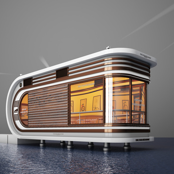 现代太空舱咖啡馆3d模型