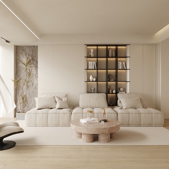 现代极简意式客厅组合3d模型