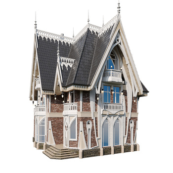 现代写实欧洲城堡3d模型