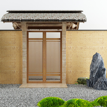 新中式庭院景观大门