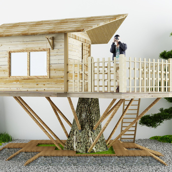 现代庭院景观小品3d模型