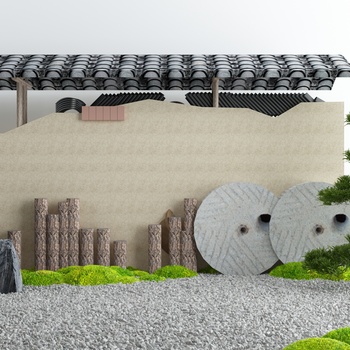 现代农家乐庭院围墙栅栏3d模型