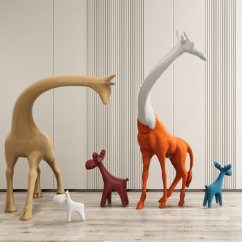 现代长颈鹿雕塑