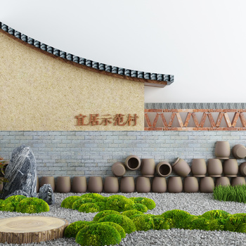 新中式庭院景观小品