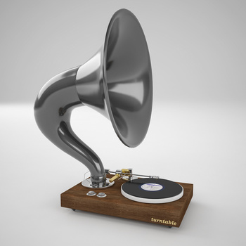 现代唱片机3d模型