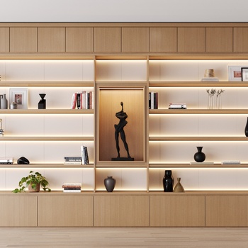 现代简约书柜3d模型