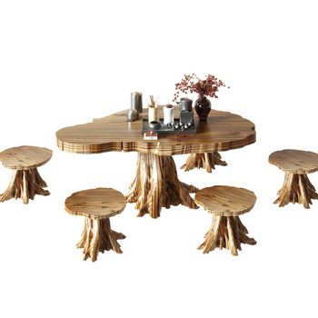中式木雕茶桌椅3d模型