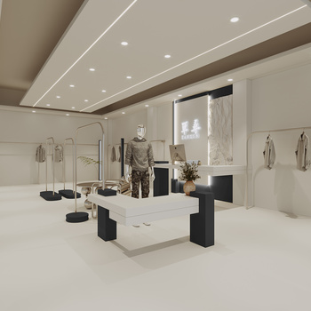 现代服装店3d模型