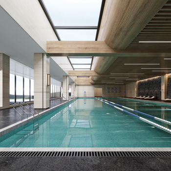 现代游泳馆3d模型