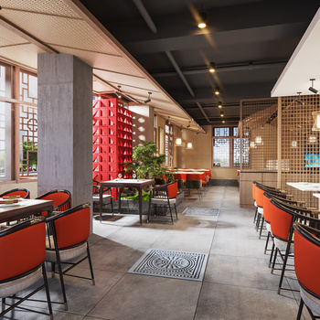 新中式土菜餐厅3d模型