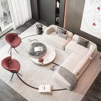 Poltronafrau 现代沙发茶几组合3d模型