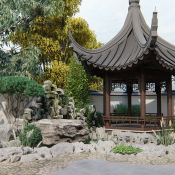 中式庭院花园