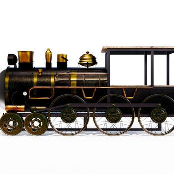 现代老式火车头模型su模型下载[id:116739904]_建e室内设计网
