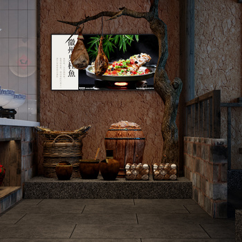 中式复古风餐馆3d模型