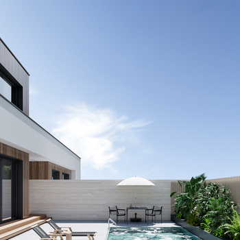 现代庭院游泳池3d模型