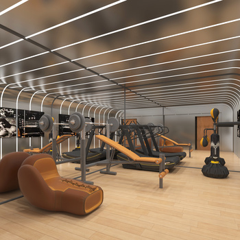 明德设计 现代健身房3d模型