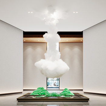 现代云朵雕塑装置