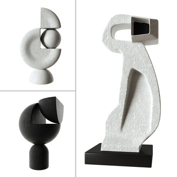 现代抽象艺术雕塑摆件3d模型