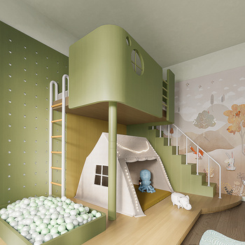 羽果设计 现代儿童娱乐室3d模型