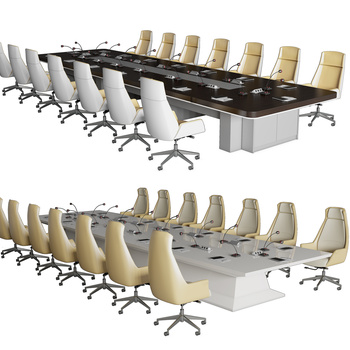 现代简约会议桌椅组合3d模型