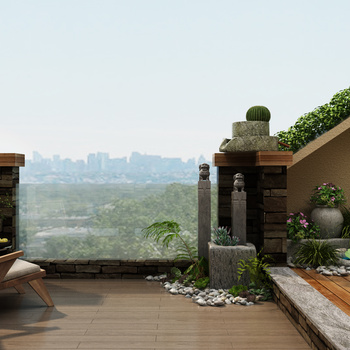 阳台，植物，景观